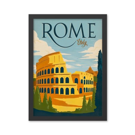Pintura decorativa enmarcada MDF Rome 2 (40 x 55) multicolor 40x55 cm
