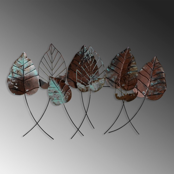 Decoración pared de metal Casting Leaf 3 multicolor 112x67 cm