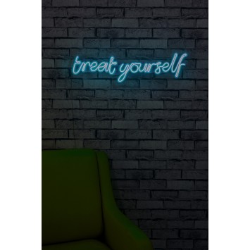 Iluminación LED decorativa de plástico Treat Yourself azul 71x20x2 cm