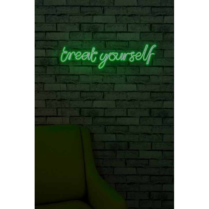 Iluminación LED decorativa de plástico Treat Yourself verde 71x20x2 cm