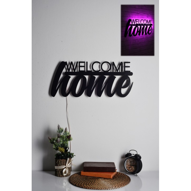 Iluminación LED decorativa Welcome Home rosa 53x25 cm