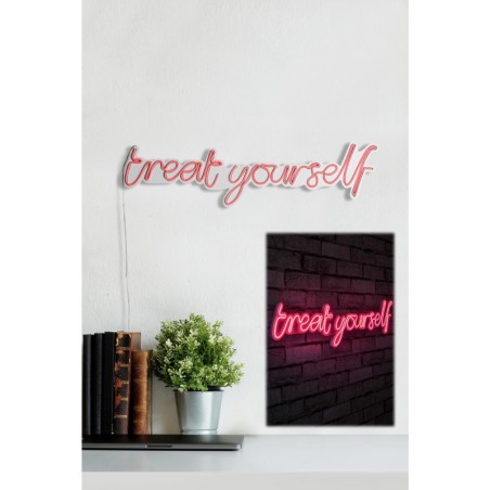 Iluminación LED decorativa de plástico Treat Yourself rosa 71x20x2 cm