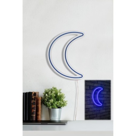 Iluminación LED decorativa de plástico Crescent azul 26x37x2 cm