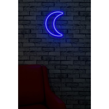 Iluminación LED decorativa de plástico Crescent azul 26x37x2 cm