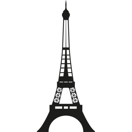 Decoración pared de metal Eiffel Tower negro 22x48 cm