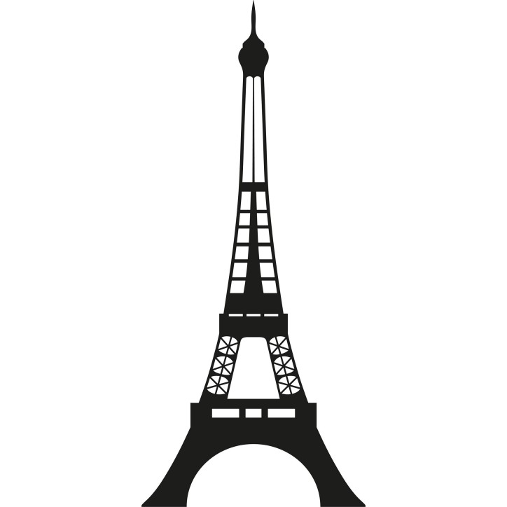 Decoración pared de metal Eiffel Tower negro 22x48 cm