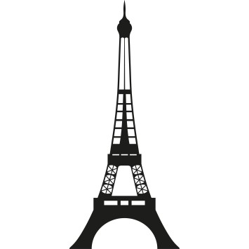 Decoración pared de metal Eiffel Tower negro 22x48 cm