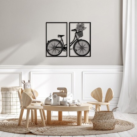 Decoración pared de metal Nostalgic Bike-271 negro 43x70 cm (2 piezas)