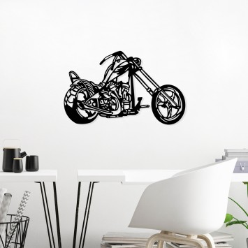 Decoración pared de metal Motorcycle negro 70x44 cm