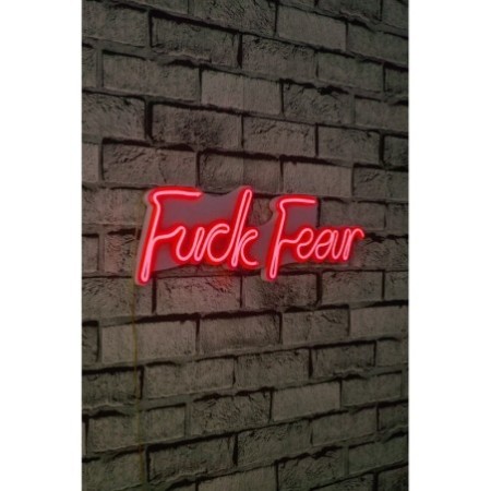 Iluminación LED decorativa de plástico Fuck Fear rojo 49x15.5x2 cm