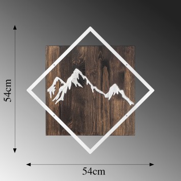 Decoración pared de madera Mountain plata nogal 54x54 cm