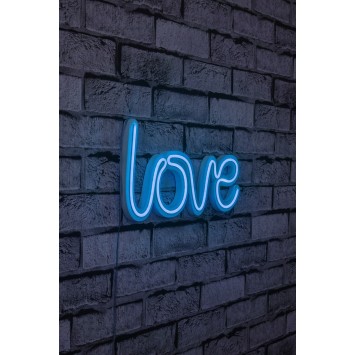 Iluminación LED decorativa de plástico Love azul 37x19x2 cm