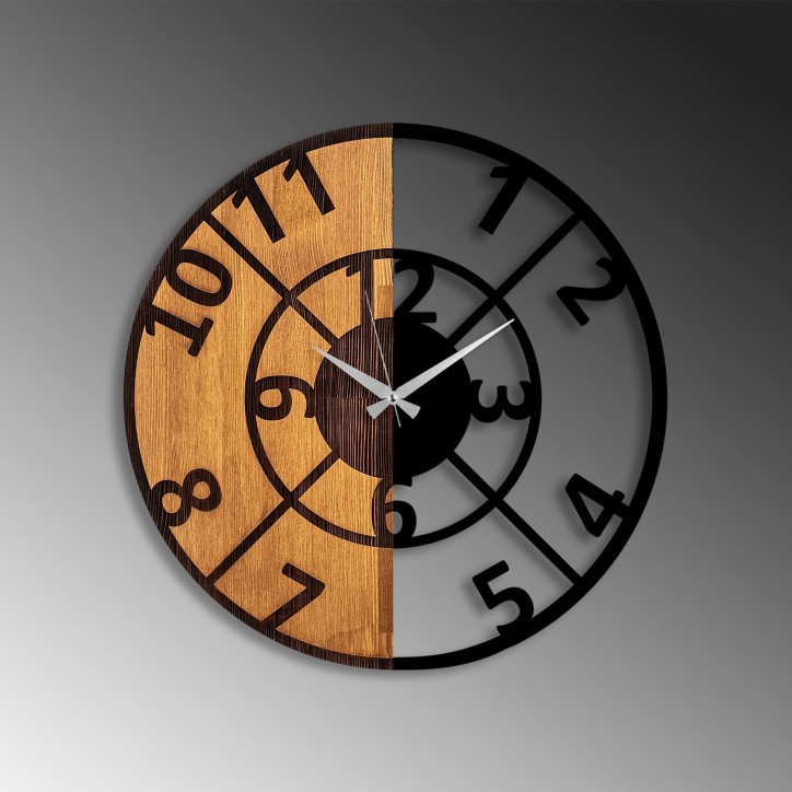 Reloj de pared madera Modelo-57 nogal negro diámetro 56 cm