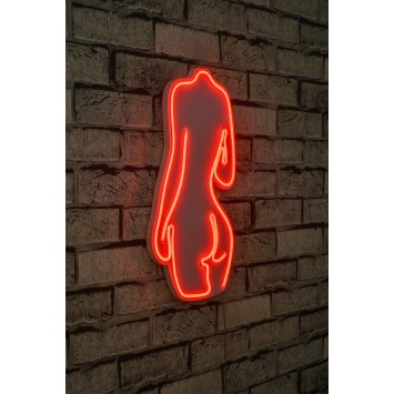 Iluminación LED decorativa de plástico Sexy Woman rojo 22x42x2 cm