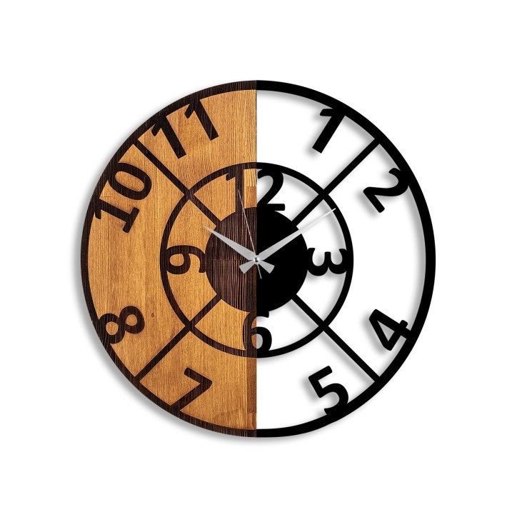 Reloj de pared madera Modelo-57 nogal negro diámetro 56 cm