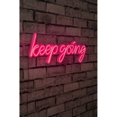 Iluminación LED decorativa de plástico Keep Going rosa 53.5x18.5x2 cm