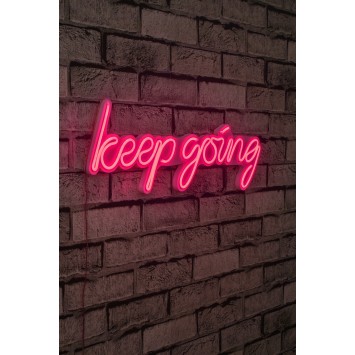 Iluminación LED decorativa de plástico Keep Going rosa 53.5x18.5x2 cm