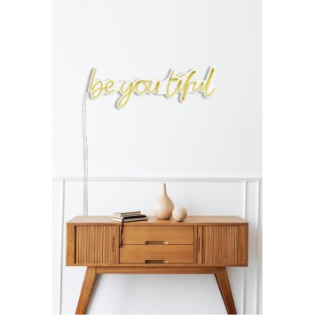 Iluminación LED decorativa de plástico Be you tiful amarillo 57x19.5x2 cm