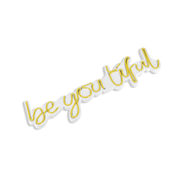 Iluminación LED decorativa de plástico Be you tiful amarillo 57x19.5x2 cm