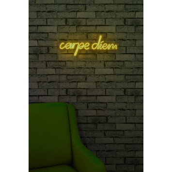 Iluminación LED decorativa de plástico Carpe Diem amarillo 53x20x2 cm