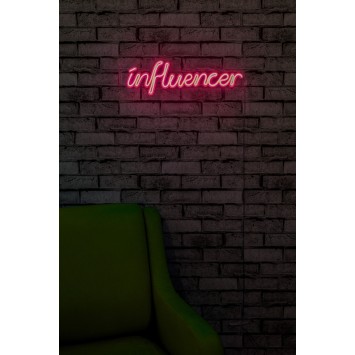 Iluminación LED decorativa de plástico Influencer rosa 50x16x2 cm