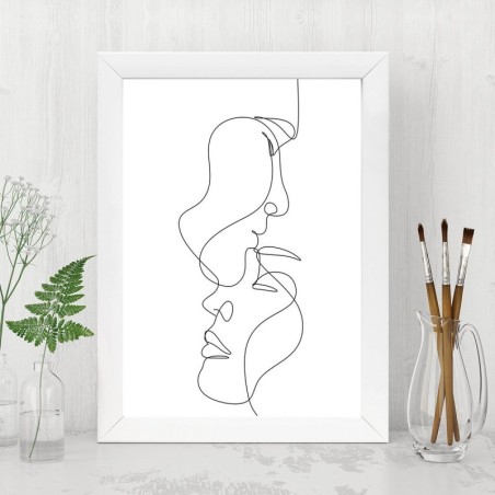 Pintura decorativa enmarcada MDF BC99386070 multicolor 24x29 cm