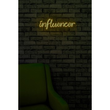 Iluminación LED decorativa de plástico Influencer amarillo 50x16x2 cm