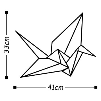 Decoración pared de metal Origami negro 33x41 cm