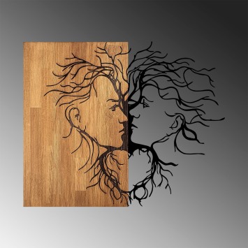 Decoración pared de madera Love -315 nogal negro 96x3x79 cm