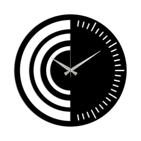 Reloj de pared metal Metal Wall Clock 8 negro 48x48 cm