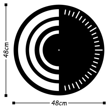 Reloj de pared metal Metal Wall Clock 8 negro 48x48 cm