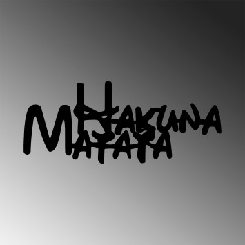 Decoración pared de metal Hakuna Matata 5 negro 66x1.5x27 cm