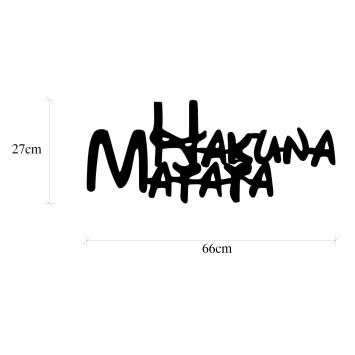 Decoración pared de metal Hakuna Matata 5 negro 66x1.5x27 cm