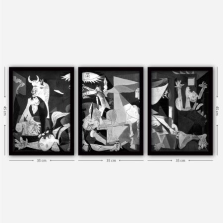 Cuadro decorativo enmarcado 3SC188 multicolor 35x45 cm (3 piezas)