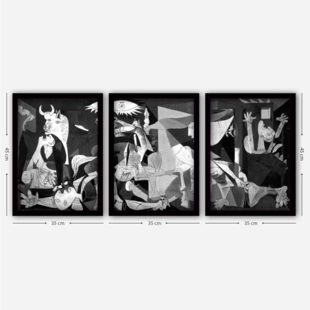 Cuadro decorativo enmarcado 3SC188 multicolor 35x45 cm (3 piezas)
