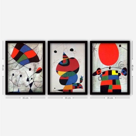 Cuadro decorativo enmarcado 3SC191 multicolor 35x45 cm (3 piezas)