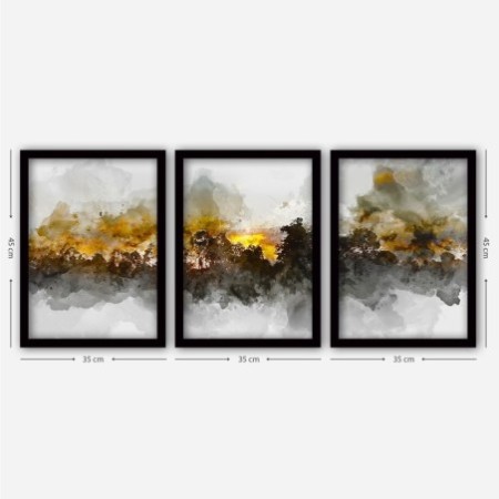 Cuadro decorativo enmarcado 3SC26 multicolor 35x45 cm (3 piezas)