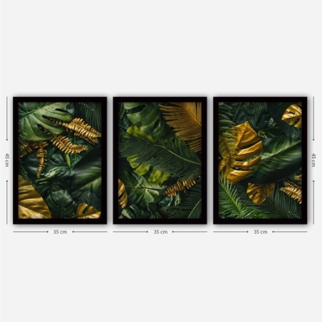 Cuadro decorativo enmarcado 3SC52 multicolor 35x45 cm (3 piezas)