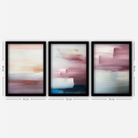 Cuadro decorativo enmarcado 3SC61 multicolor 35x45 cm (3 piezas)