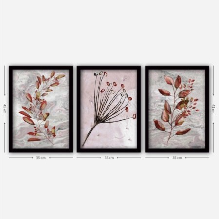 Cuadro decorativo enmarcado 3SC67 multicolor 35x45 cm (3 piezas)