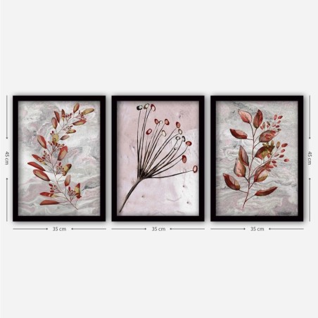 Cuadro decorativo enmarcado 3SC67 multicolor 35x45 cm (3 piezas)