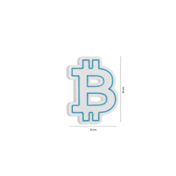 Iluminación LED decorativa de plástico Bitcoin azul 16x35x2 cm