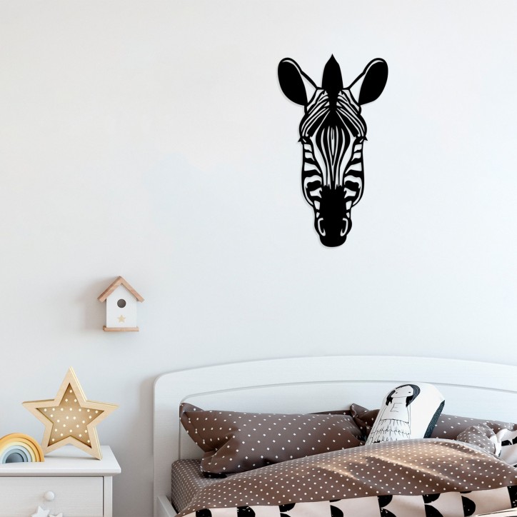 Decoración pared de madera Zebra negro 37x65 cm