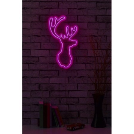 Iluminación LED decorativa de plástico Deer rosa 21x34x2 cm