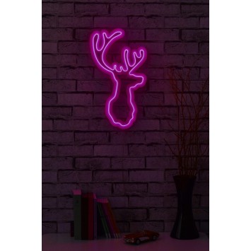 Iluminación LED decorativa de plástico Deer rosa 21x34x2 cm