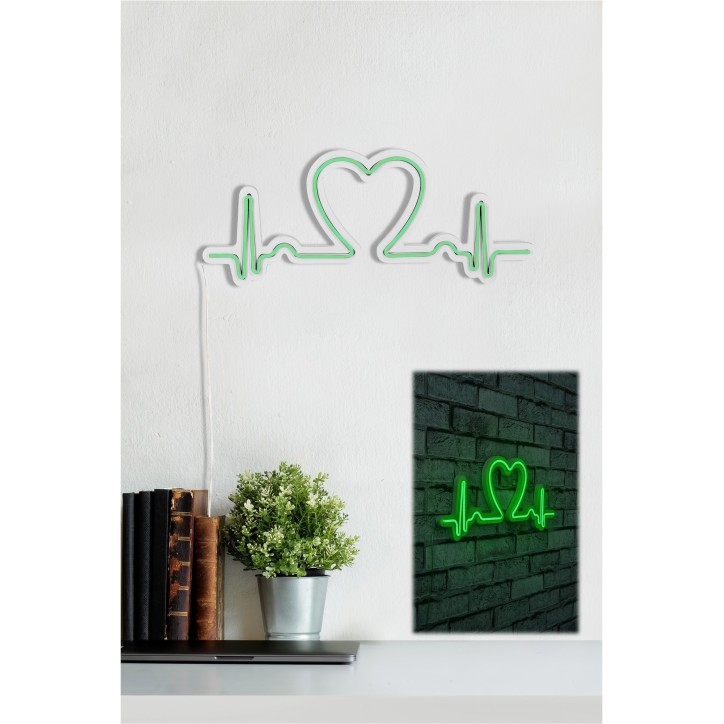 Iluminación LED decorativa de plástico Love Rhythm verde 51x21x2 cm