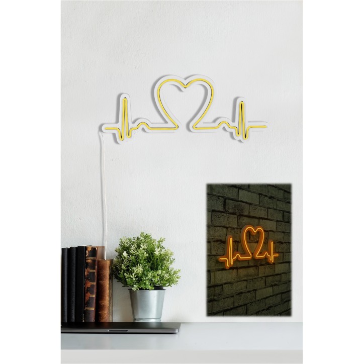 Iluminación LED decorativa de plástico Love Rhythm amarillo 51x21x2 cm