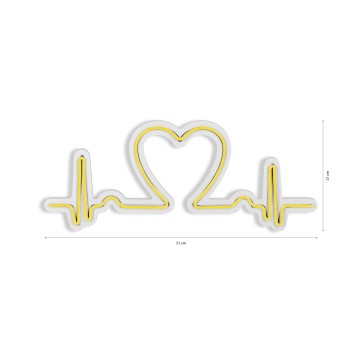 Iluminación LED decorativa de plástico Love Rhythm amarillo 51x21x2 cm