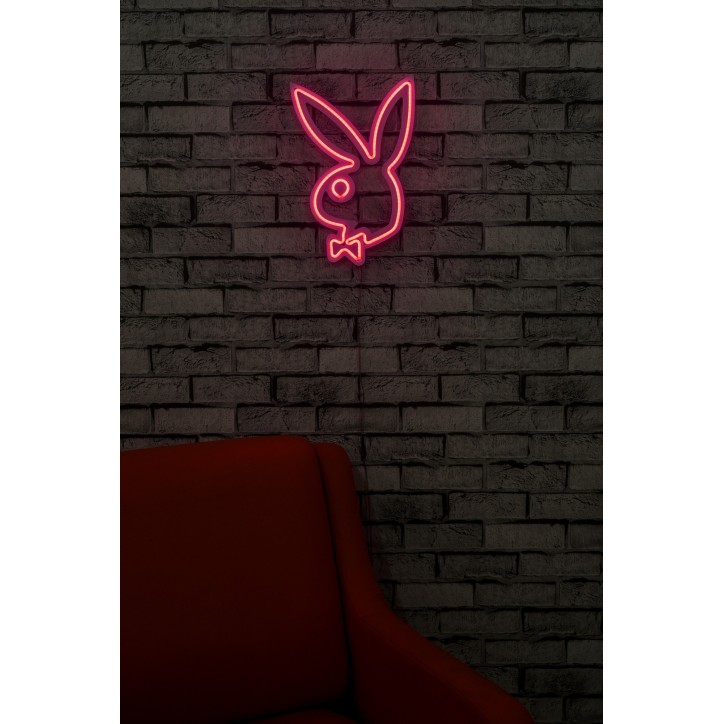 Iluminación LED decorativa de plástico Playboy rosa 26x42x2 cm