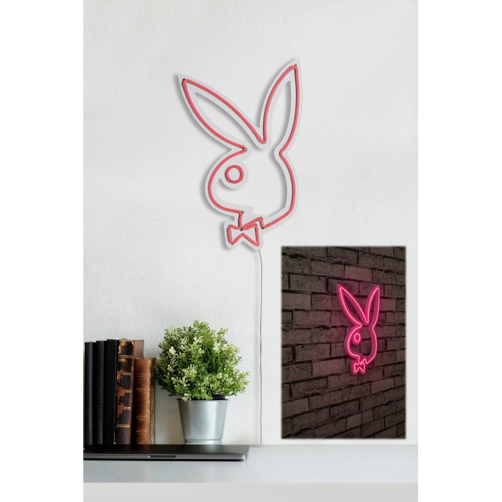 Iluminación LED decorativa de plástico Playboy rosa 26x42x2 cm